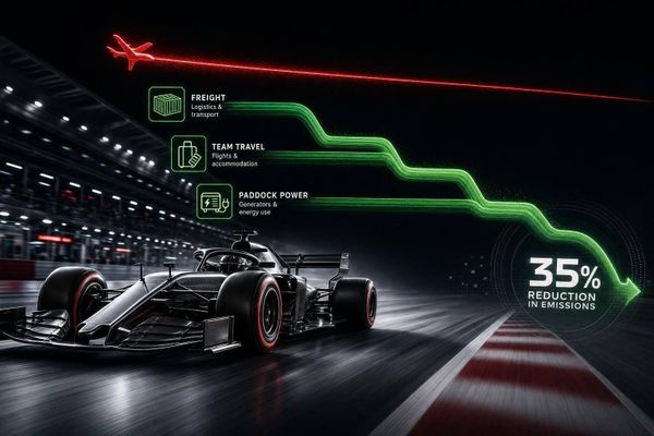 F1 race weekend emissions fall 35%: key sources