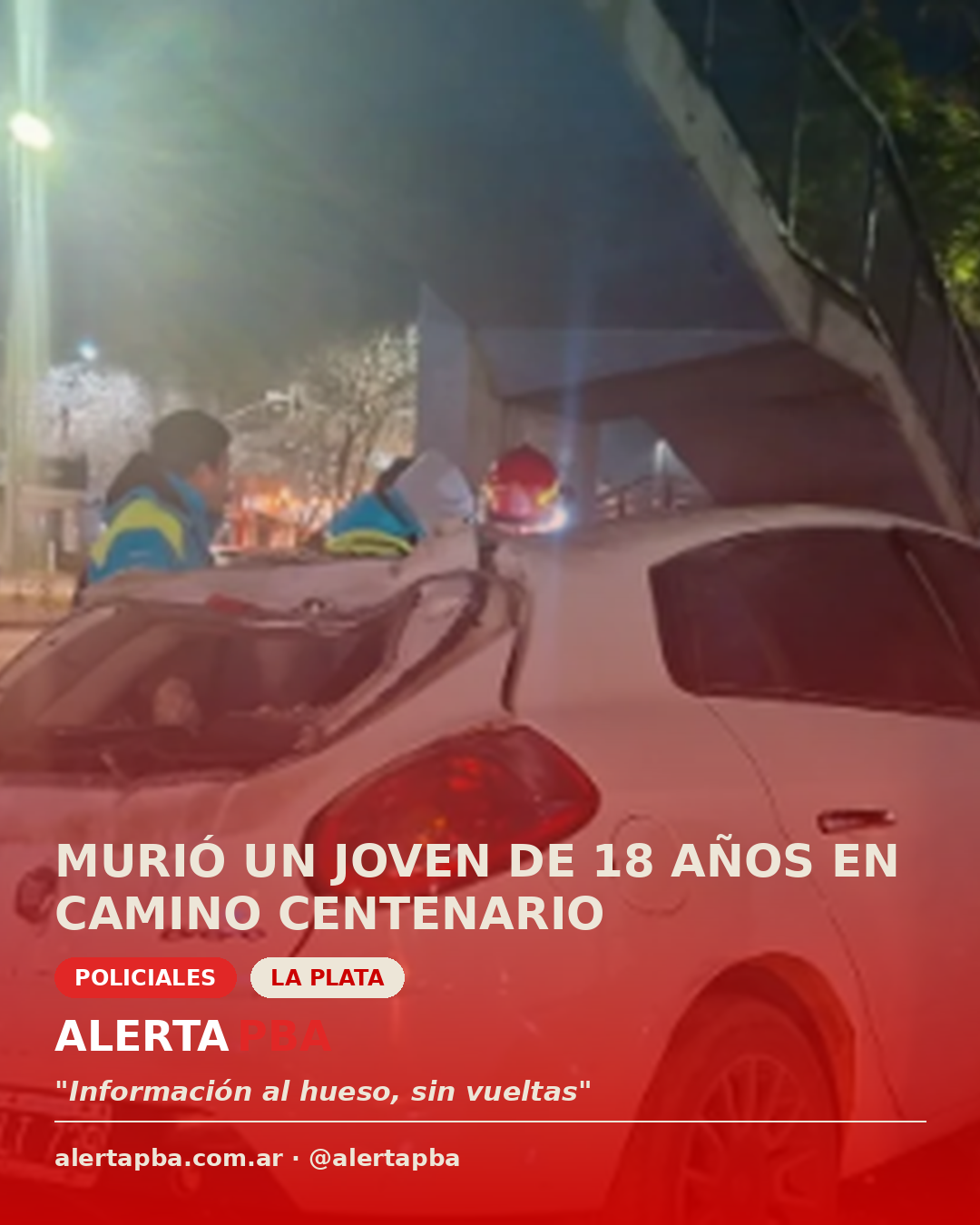 Tragedia en Camino Centenario: un chico de 18 años chocó con una parada de micros y murió