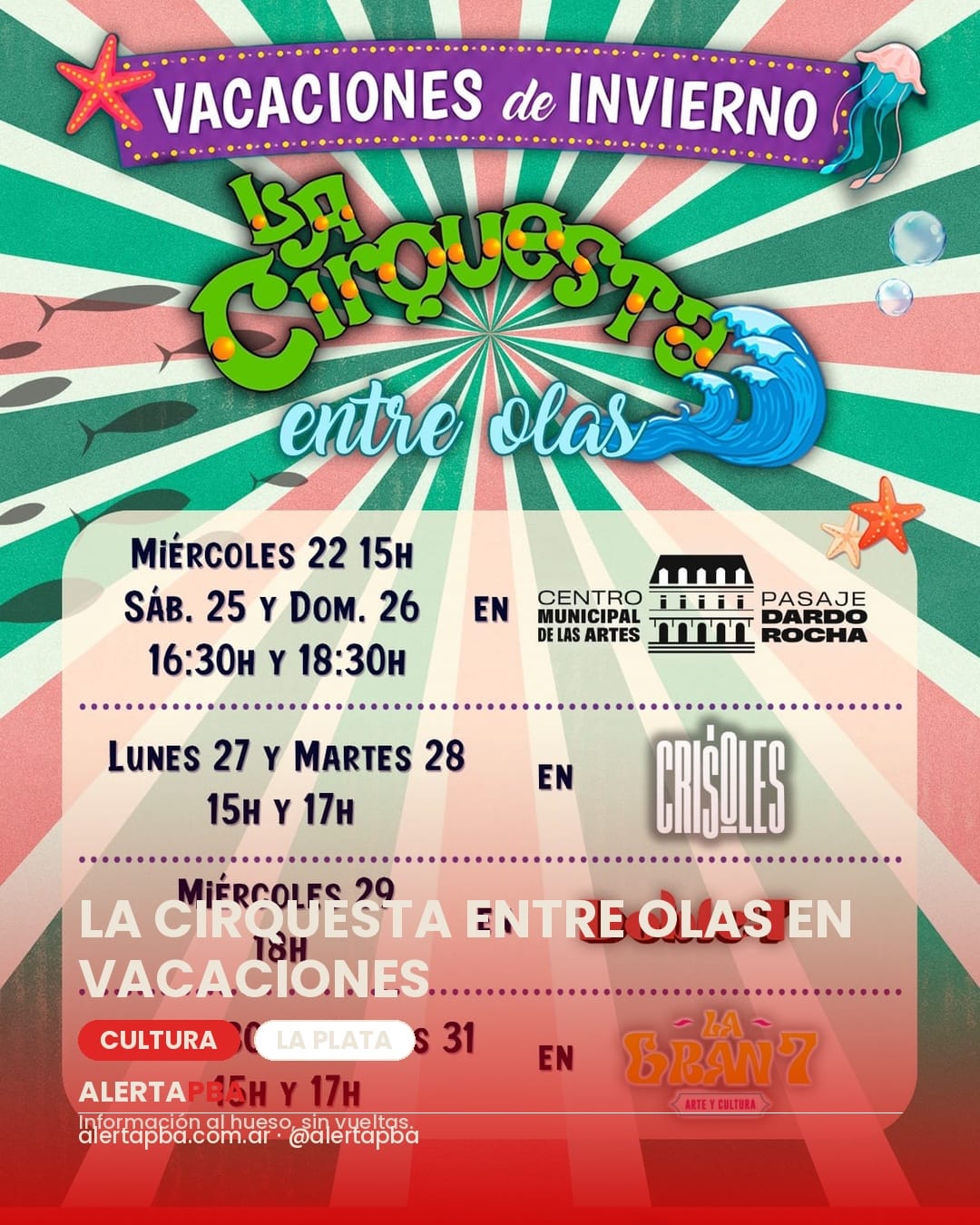 La Cirquesta presenta "Entre Olas" en las vacaciones de invierno