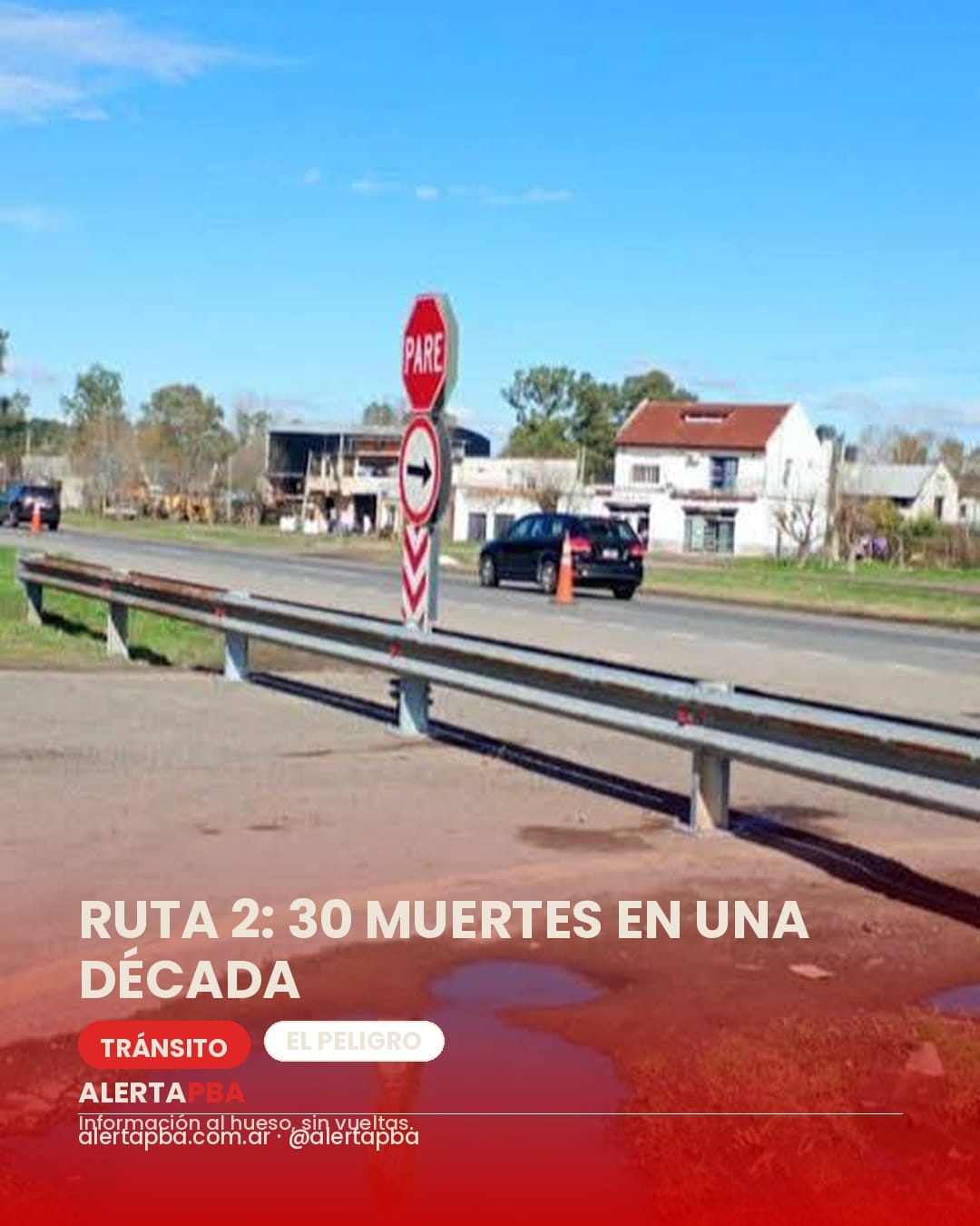 La ruta 2 en El Peligro acumula 30 muertes viales en una década