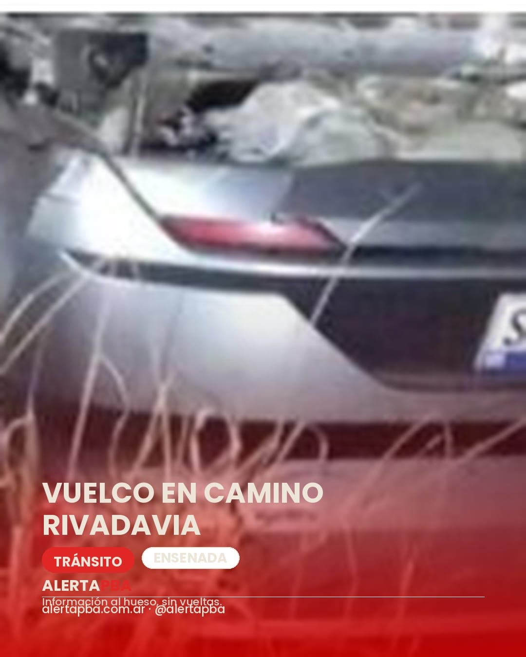 Volcó con su auto en Camino Rivadavia y fue trasladado al Hospital Cestino