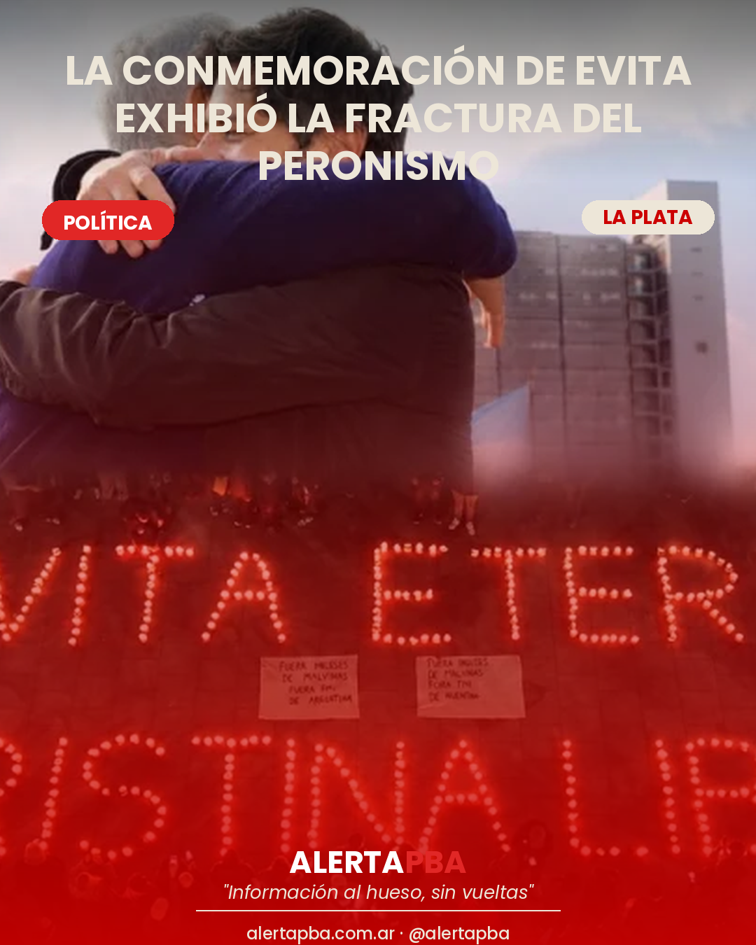 Una plaza, dos actos: la conmemoración de Evita exhibió la fractura del peronismo en La Plata