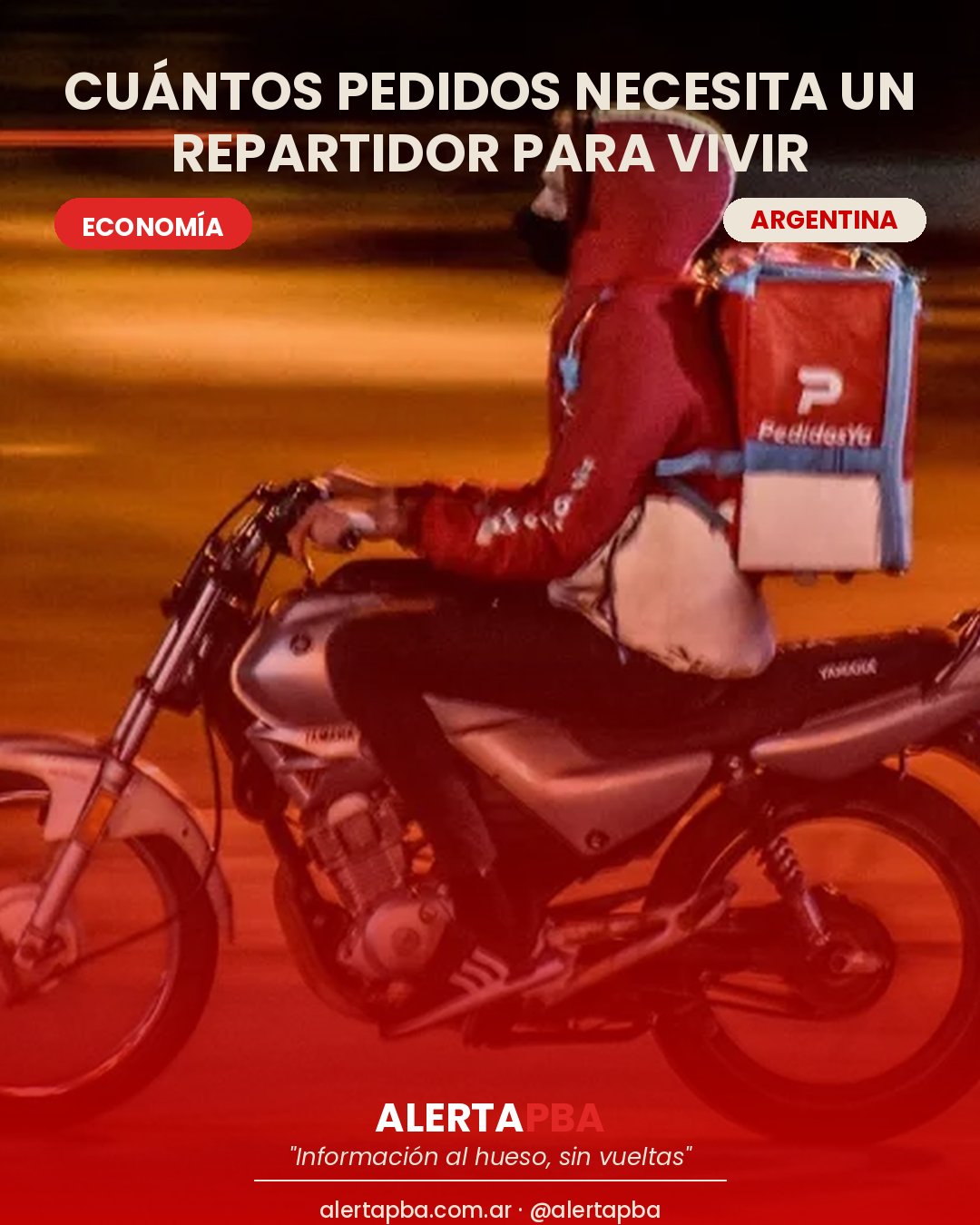 ¿Cuántos pedidos necesita entregar un repartidor para mantener su hogar?
