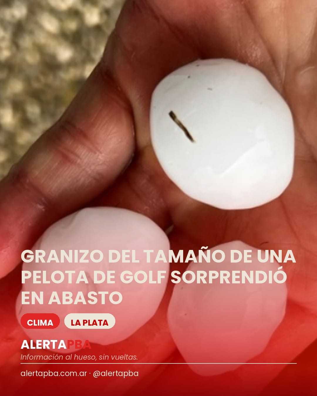 Granizo enorme sorprendió a los vecinos de Abasto