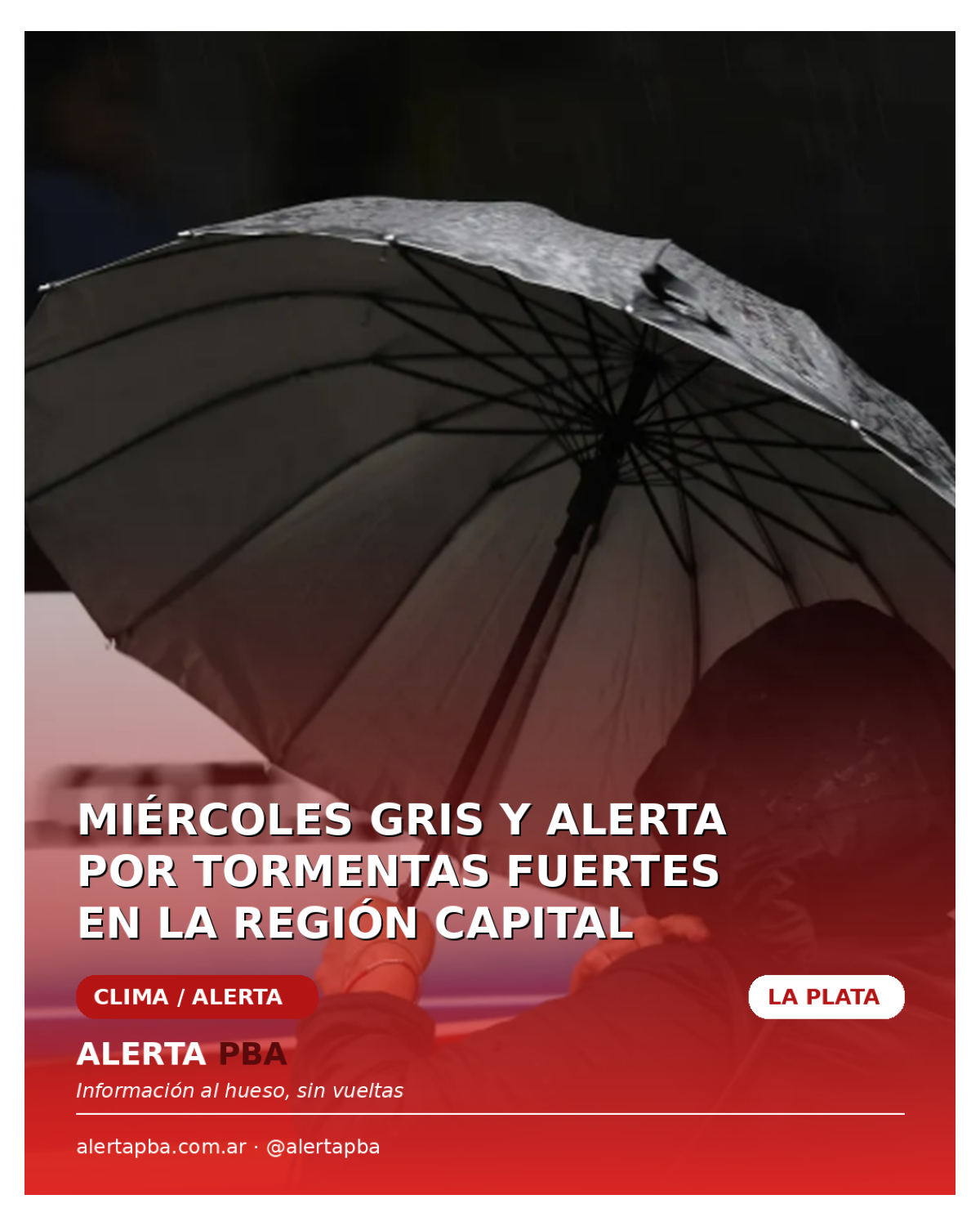 Miércoles gris y alerta por tormentas fuertes en La Plata y la región capital