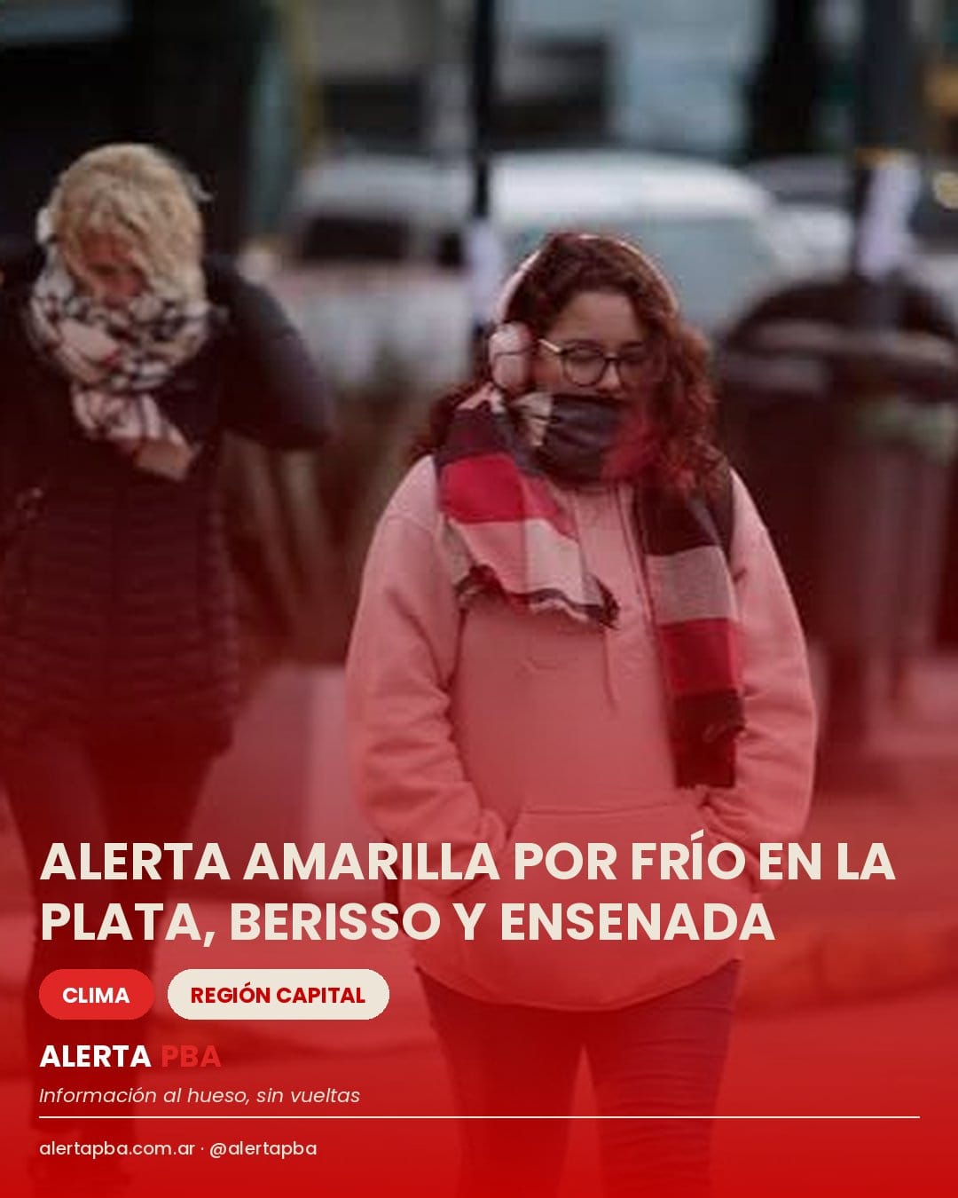 Alerta amarilla por frío en La Plata, Berisso y Ensenada