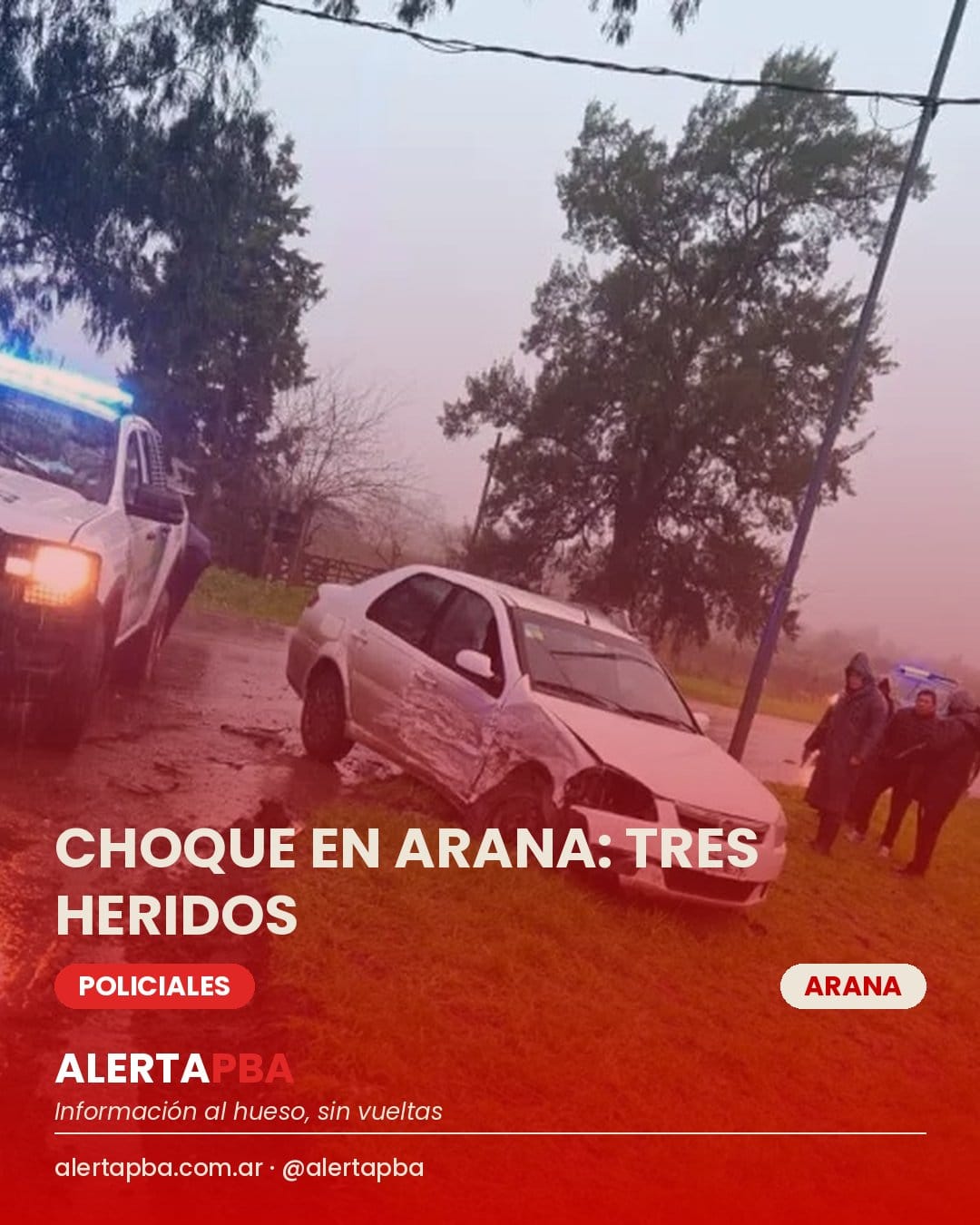 Choque en Arana dejó tres heridos, entre ellos una nena