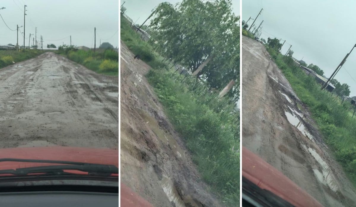 Poblet: vecinos y docentes denuncian que el camino a las escuelas queda intransitable con lluvia y piden una obra