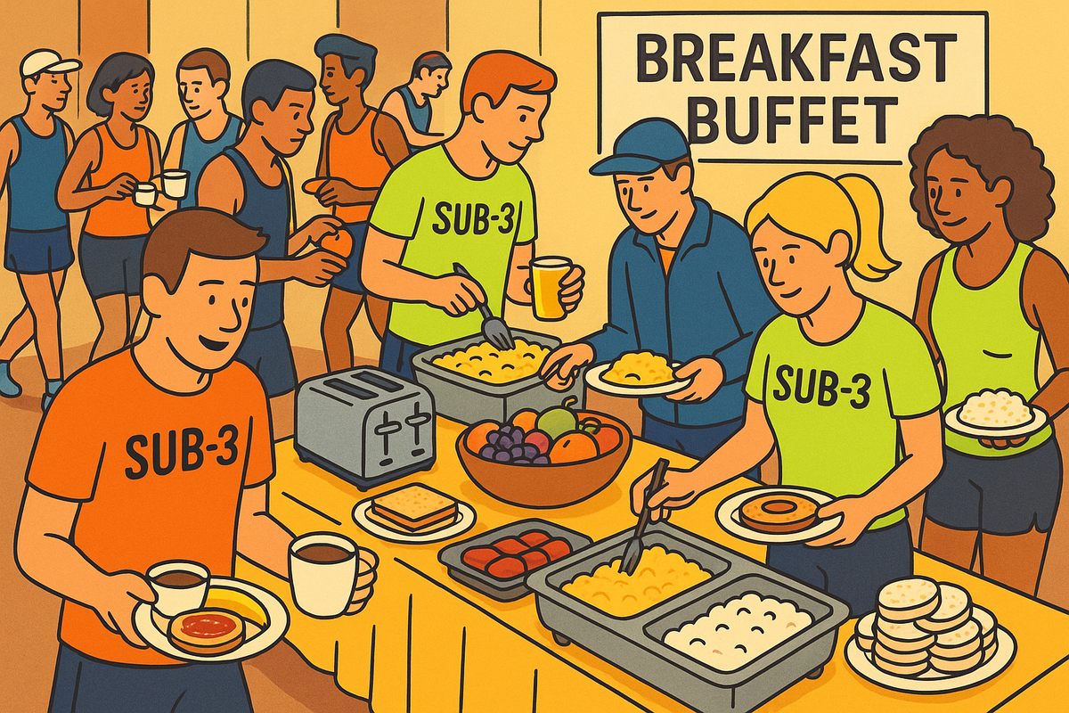 What should I eat the morning of a marathon for a sub-3 effort?