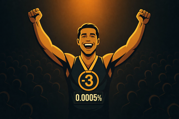 Illustration of a triumphant runner in a crowd wearing a Sub‑3 medal, highlighting the elite 0.0005% of people worldwide who complete a marathon in under 3 hours. 