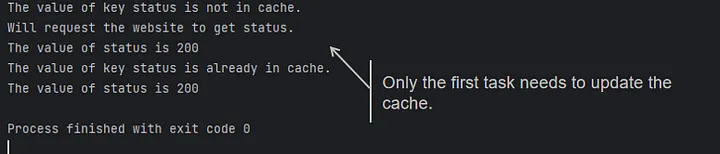 Only the first task needs to update the cache.