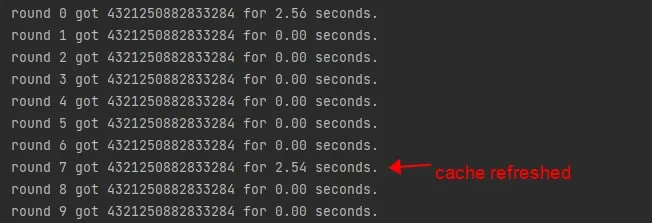 The result after we add ttl_cache decorator to our functions.
