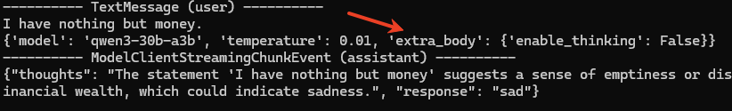 extra_body is successfully included.