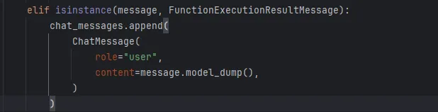 When the message is a FunctionExecutionResultMessage, MLflow will call model_dump to write the message.
