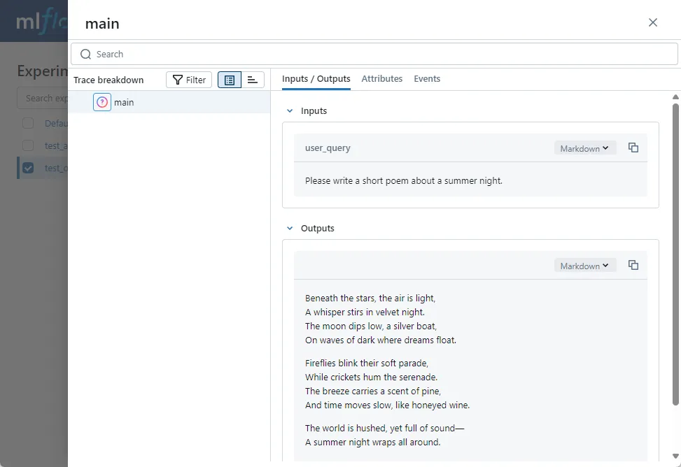 Our Hello World Span, along with its detailed information.