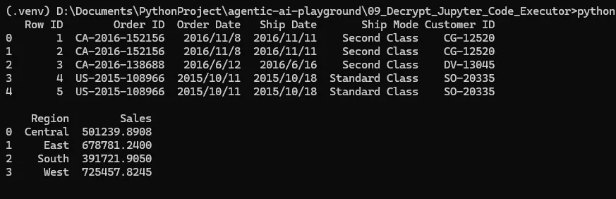 In the first code snippet, read the CSV data, and in the second snippet, do the calculations.