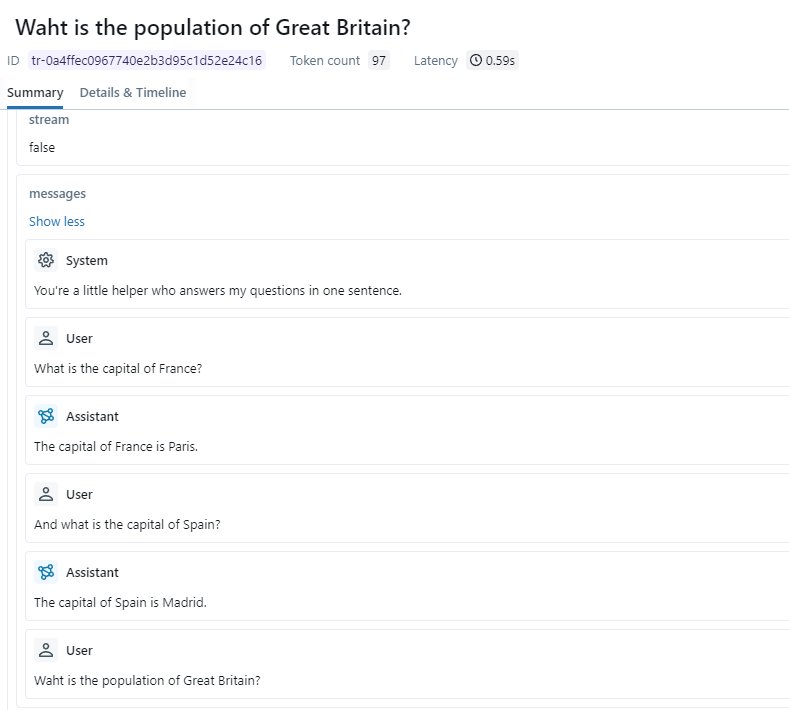 You can see that the conversation comes with a complete history of messages.