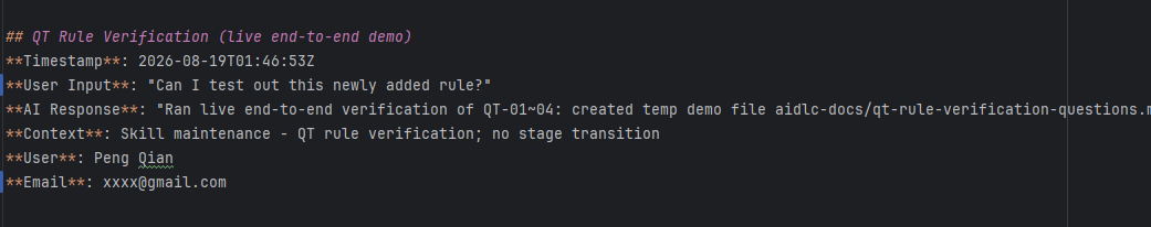 Added the username and email of the user who left the approval message in the audit.md log, so it’s easier to keep track of things for auditing purposes.
