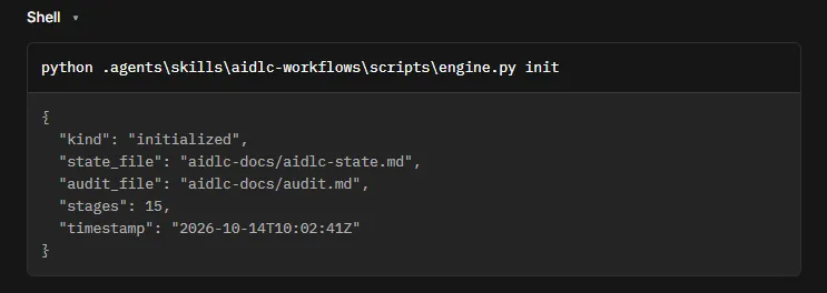 Use the init command to initialize a new workflow.