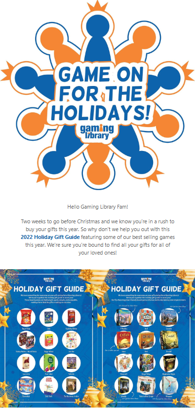 Gaming Library email