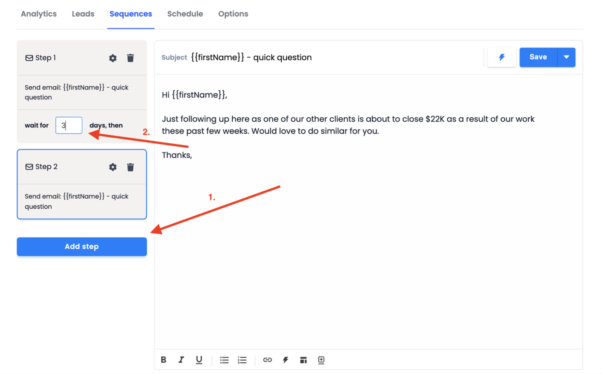 instantly email scheduling