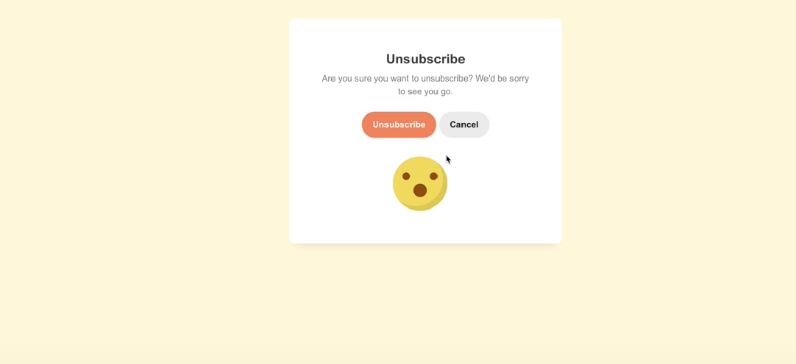 instantly unsubscribe confirmation