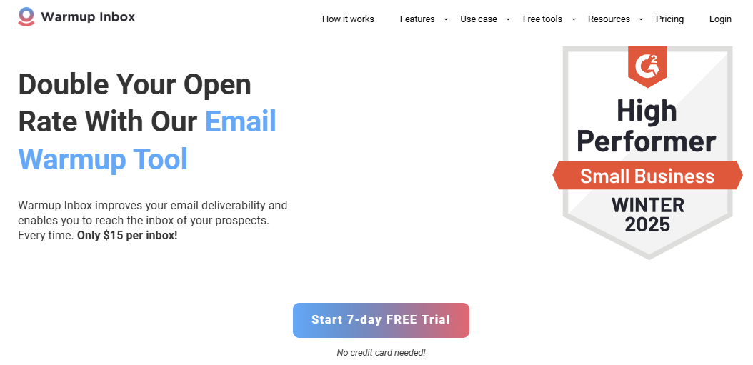 warmup inbox homepage