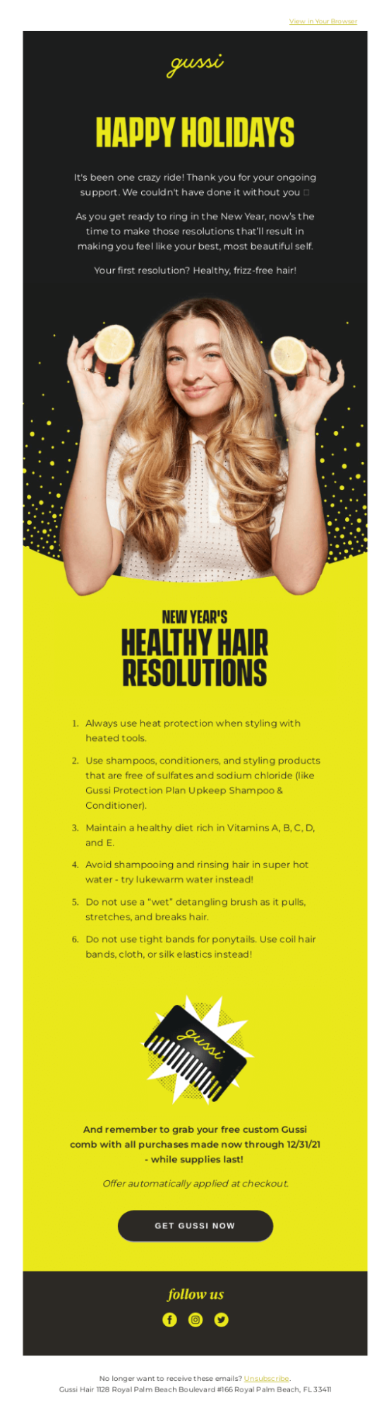 gussi holiday email