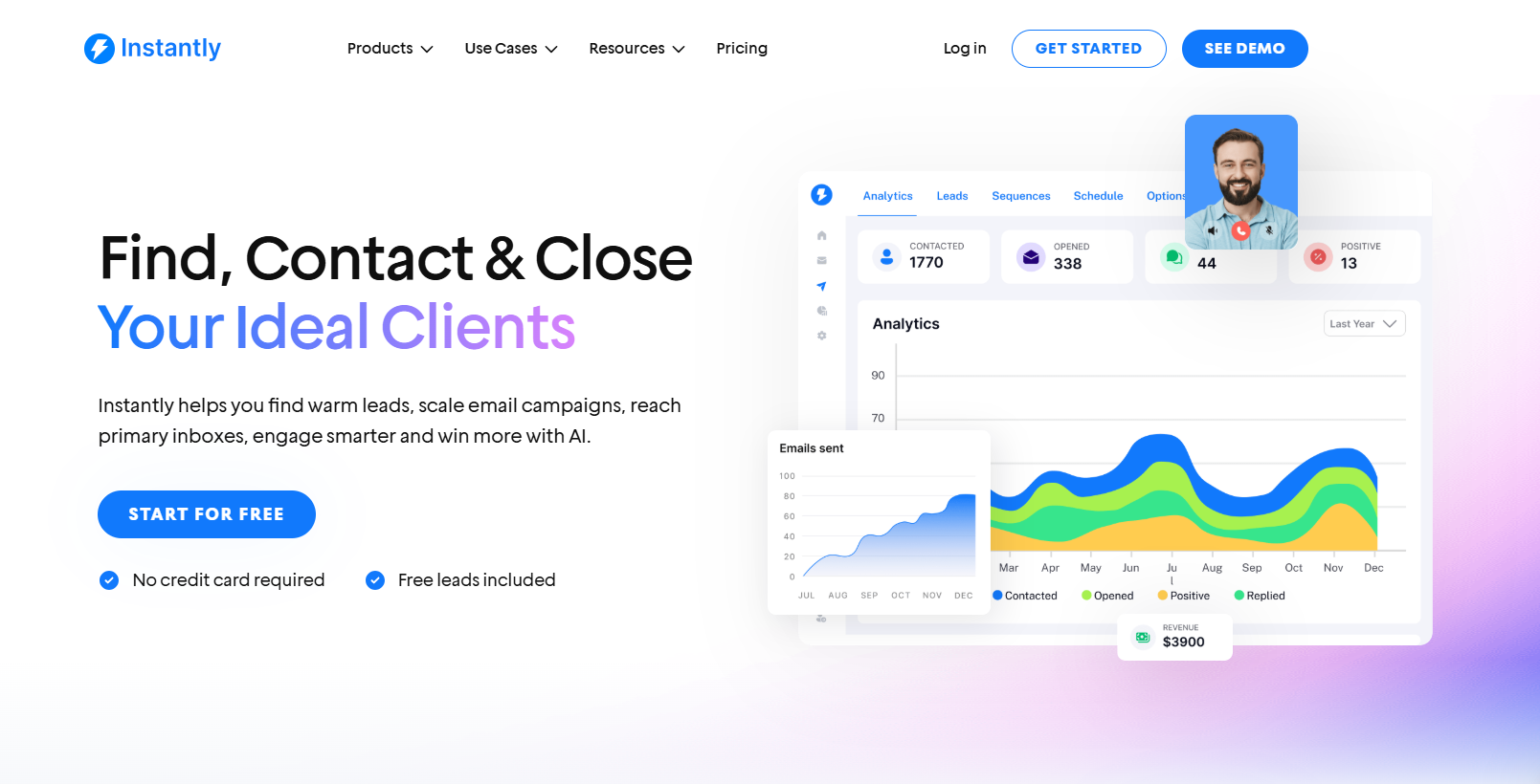 instantly homepage