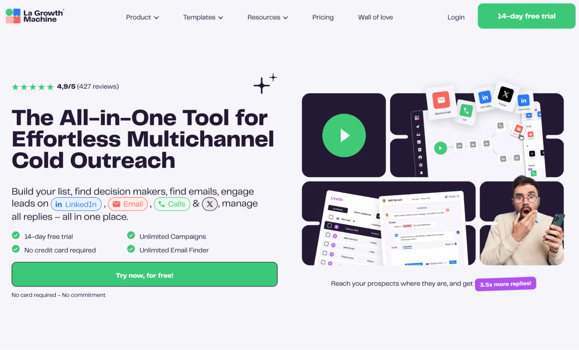 la growth machine ai lead generation software