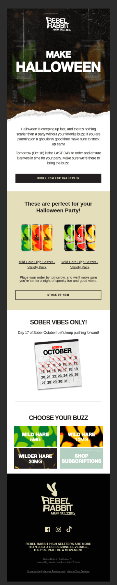 rebel rabbit halloween email