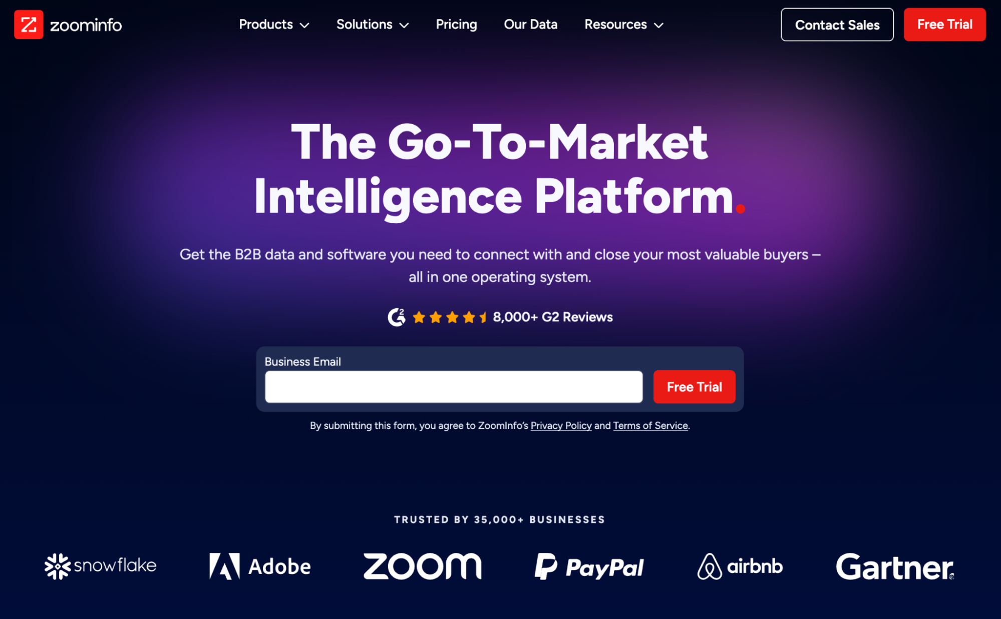 zoominfo homepage