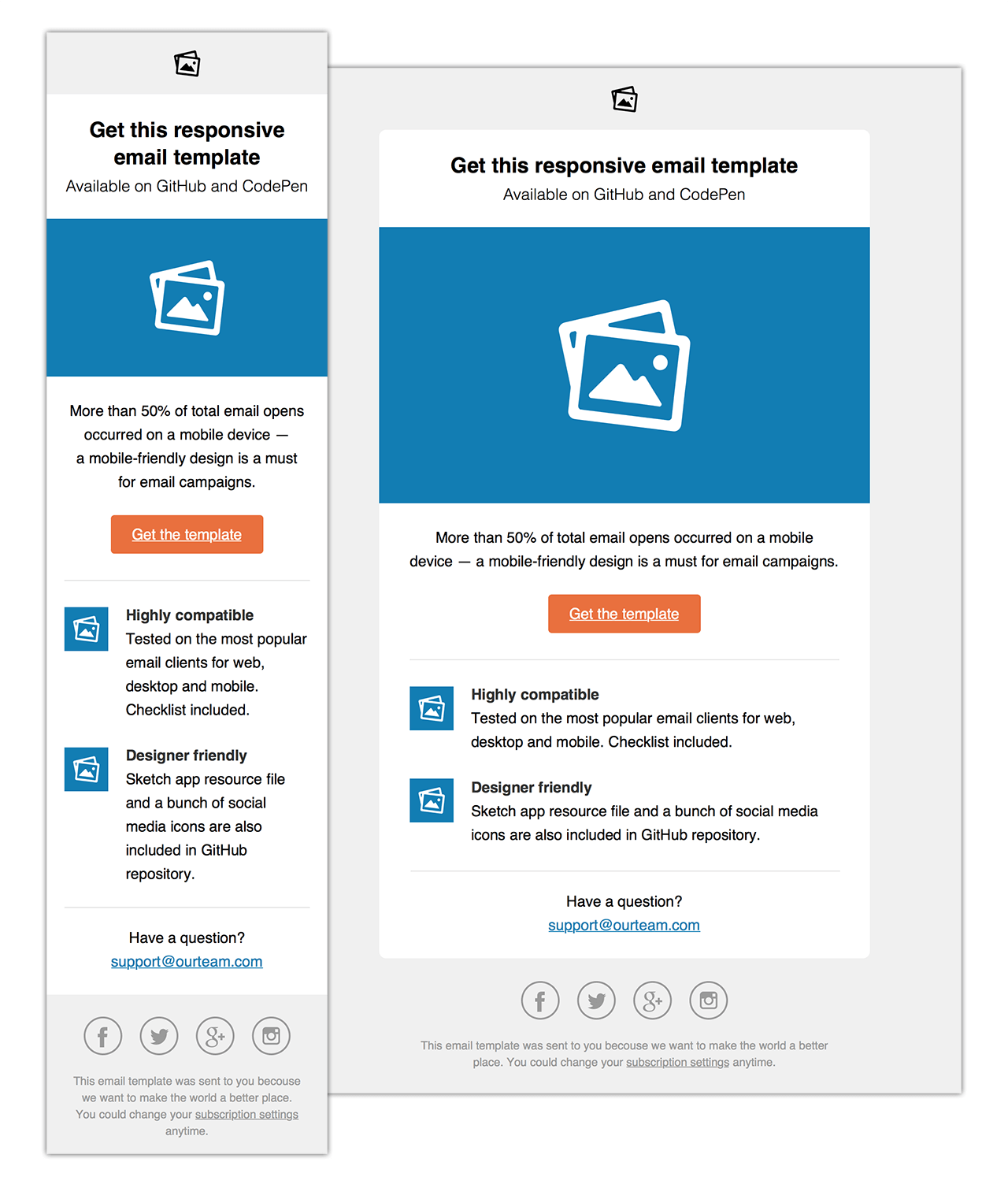 github sample responsive email