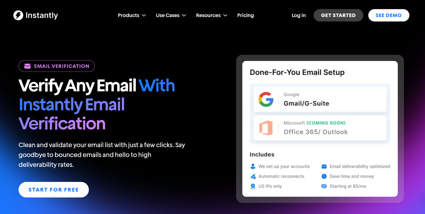 instantly email verification