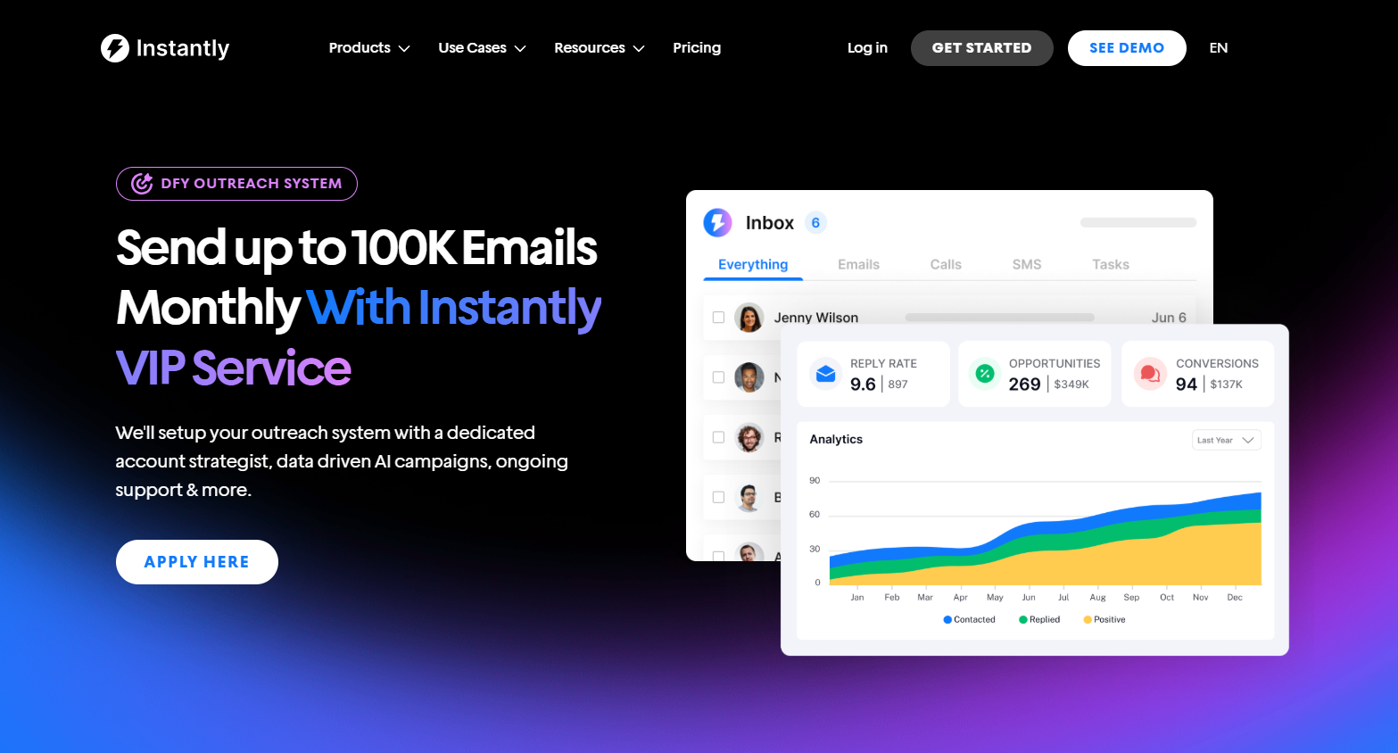 instantly vip email setup