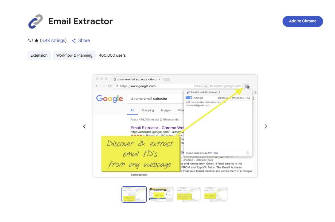 email extractor chrome extension