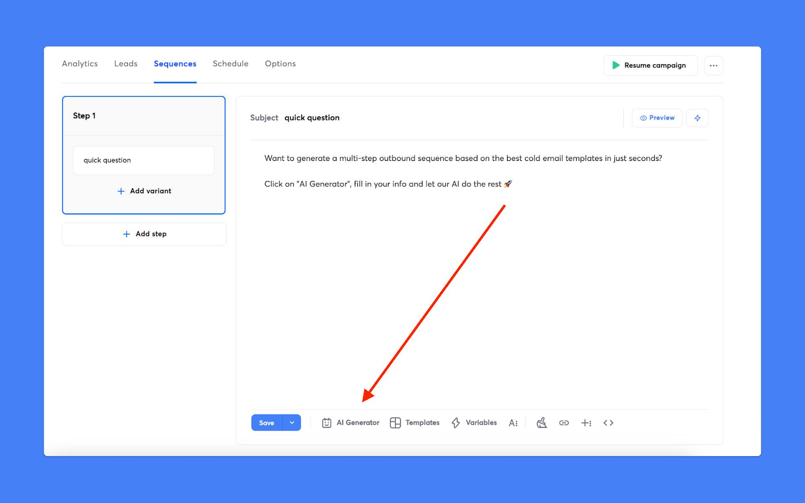 email marketing ai sequence generator