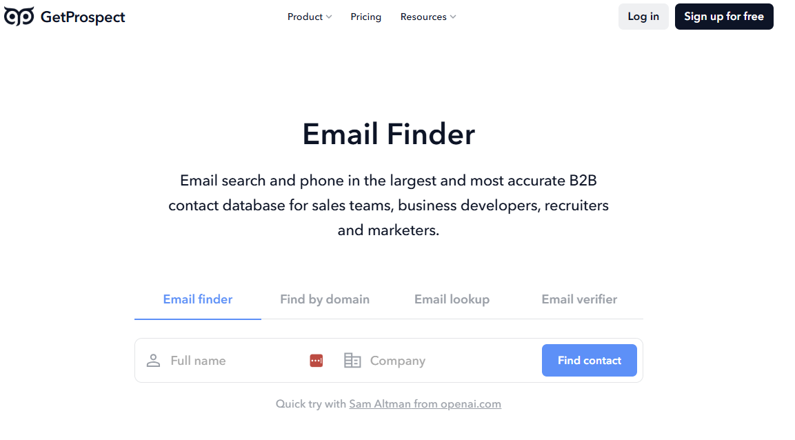 getprospect email extractor tool