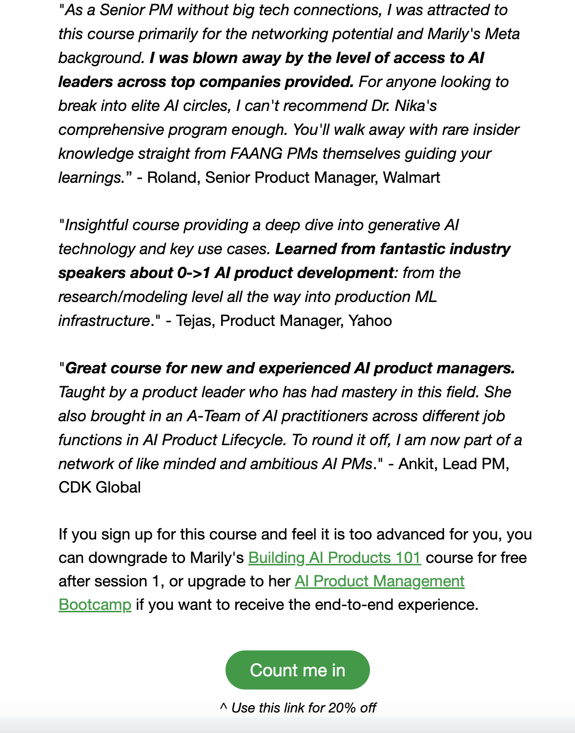 lead nurturing testimonial email