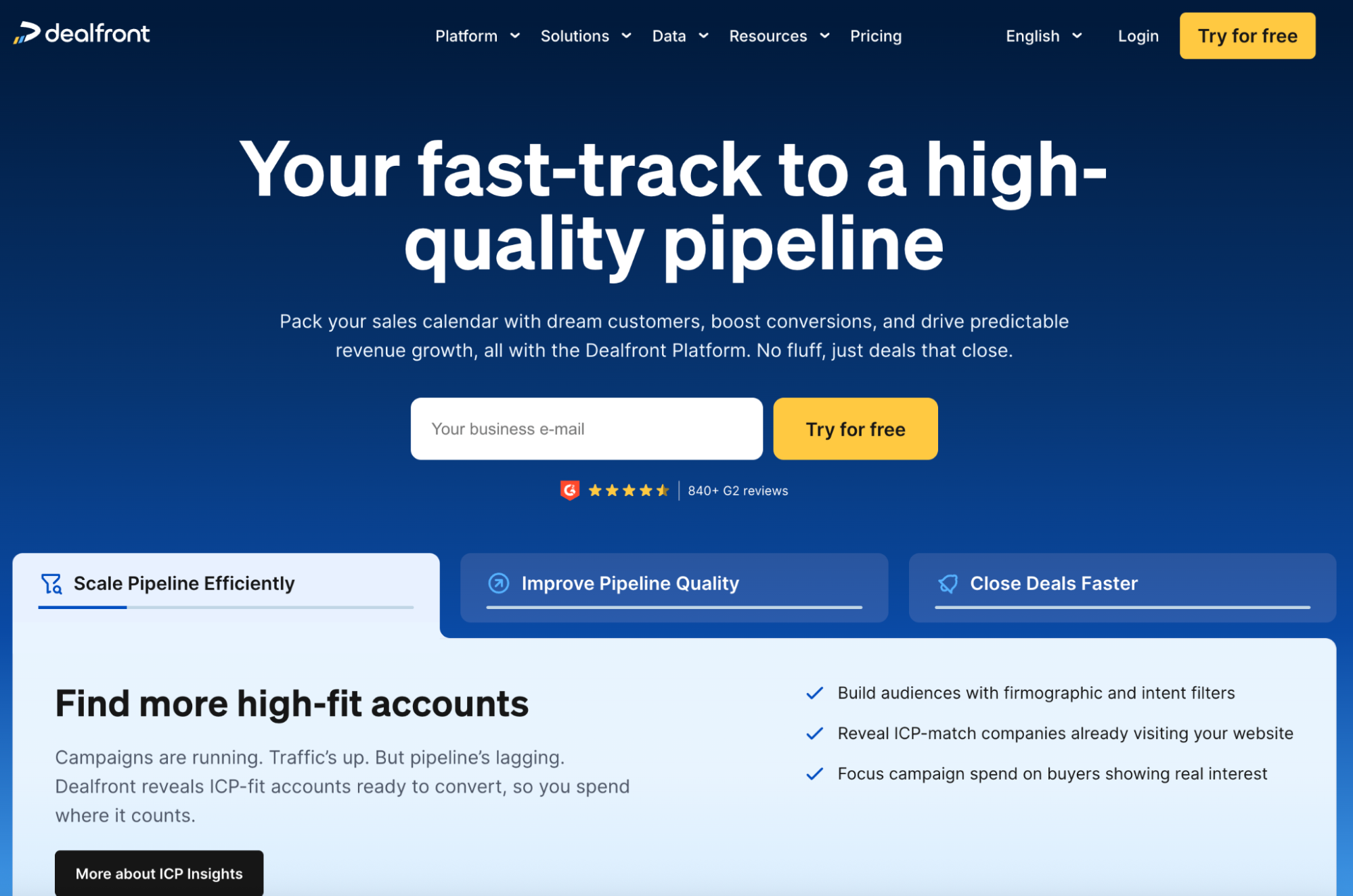 dealfront lead prospecting tool