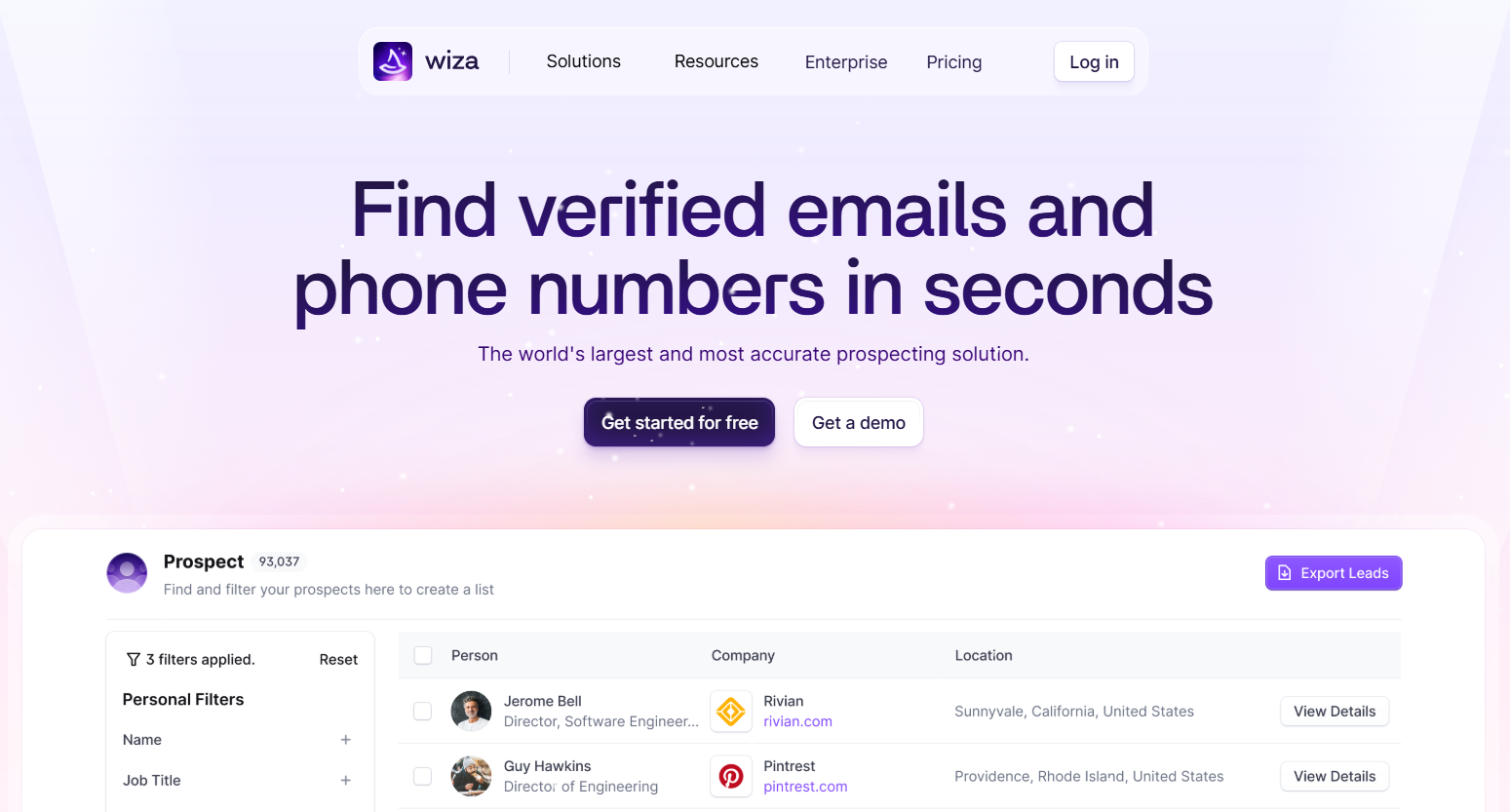 wiza personal email finder