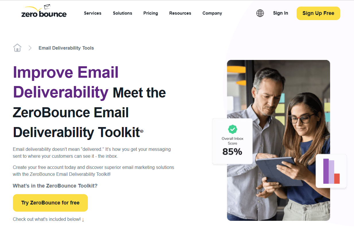 zerobounce email deliverability solution