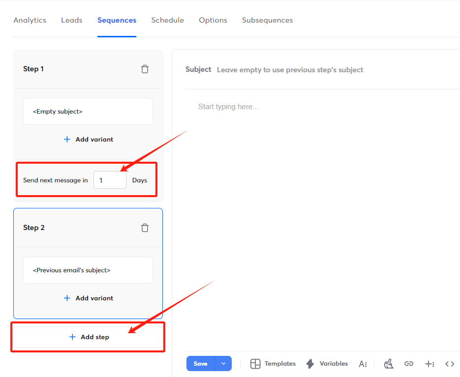 instantly email follow up sequences