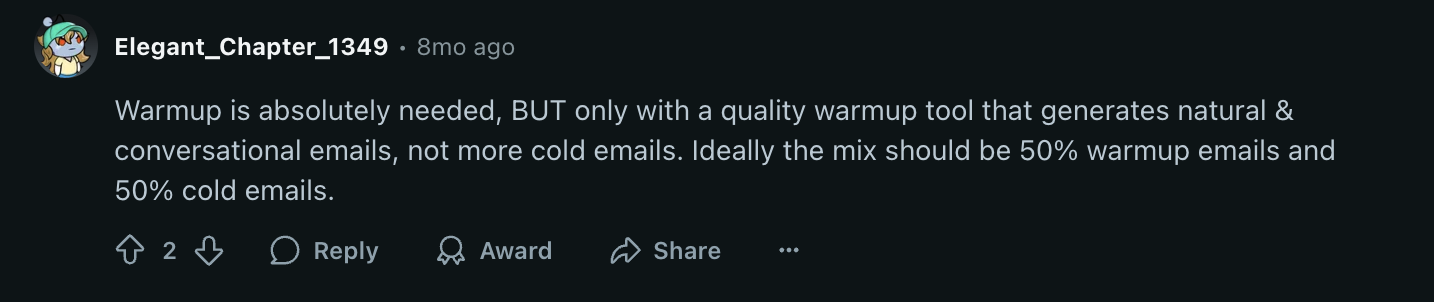 reddit email marketer warmup advice