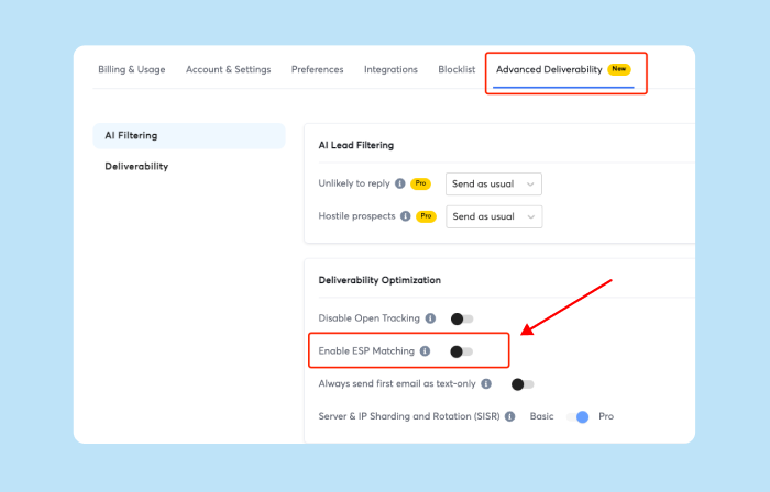 instantly esp matching activation