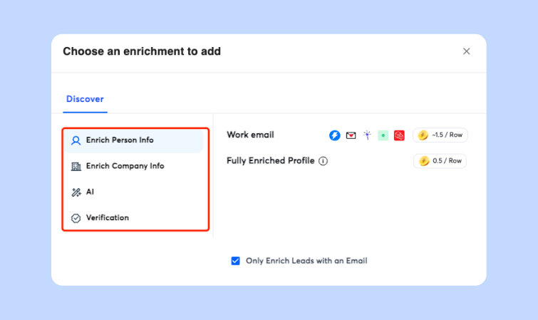instantly lead enrichment