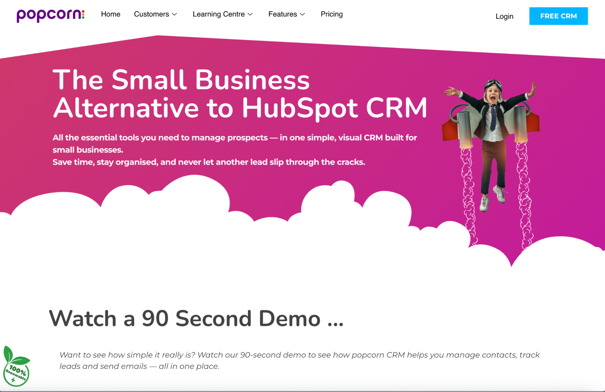 popcorn crm ai email marketing tool