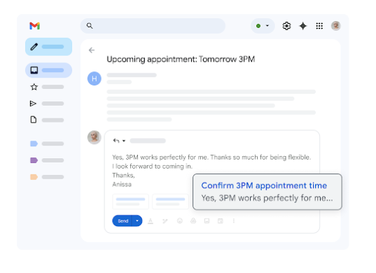gmail ai contextual smart reply