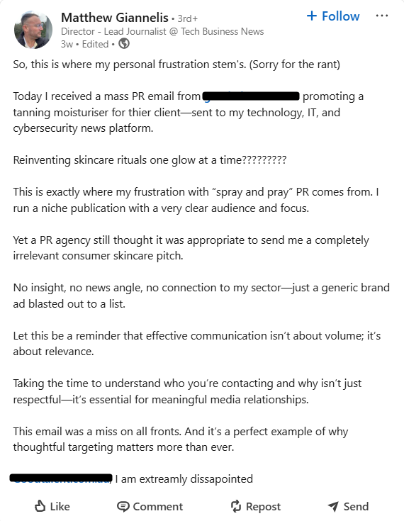 linkedin bad pr experience