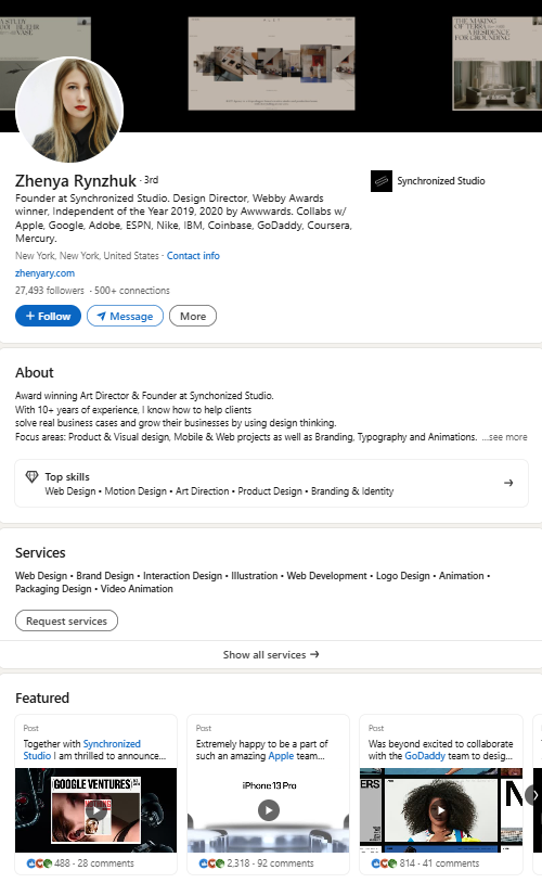 linkedin graphics designer profile